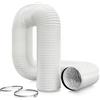 Brogachy Tubo di scarico in PVC bianco, 120 mm, tubo di ventilazione da 3 m, per aria condizionata mobile, asciugatrice, ventilatore di scarico, cappa, sistema di ventilazione, con 2 fascette