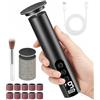 POFIBO Pedicure Elettrico Professionale Piedi - 2 in 1 Levigatore a 9 Velocità con Display LCD, Rimuove Calli e Pelle Dura da Talloni e Piante per Piedi Morbidi e Lisci (nero)