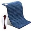 CURECURE Cuscino Riscaldante con Spegnimento Automatico 50 x 60 cm, Con 5 Tecnologie di Riscaldamento Rapido, Protezione dal Surriscaldamento per Schiena, Spalle, Collo, Blu Scuro