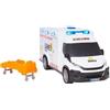 Dickie Toys - Ambulanza IVECO dell'UME 18 cm, ambulanza giocattolo, luce e suono, ruota con rotazione libera, con lettino, veicolo giocattolo per bambini e bambine a partire dai 3 anni (203713014SI5)
