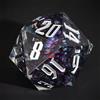 Cusdie D20 - Dadi grandi dimensioni D20 DND, 55 mm, con bordi affilati, dadi a 20 facce giganti, fatti a mano, per giochi di ruolo, giochi da tavolo (polpo viola e nero)