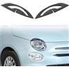 METYOUCAR Copertura per palpebre per fari e sopracciglia, per @F@iat @500/Abarth 595 2016-2023, accessori esterni per fari auto, colore nero
