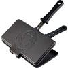 Victoria 33804 Tostapane per panini in ghisa cotta 27x14cm, teglia per panini bifacciale Nero