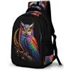 WECECE Borsa Scolastica Owl Classe 1-3 Media Studenti Zaino Scuola Bird Theme 13-15 Anni Studentesse Cartella Scolastica per Lezioni, Book Bag per Tempo Libero Escursione e Sport