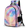 WECECE Borsa Scuola Rainbow per Bambini 7-9 Anni Zaino Scolastico Colourful Clouds Bambine Classe 3-5 Cartella Impermeabile Capiente, Bookbag per Lezioni Sport e Tempo Libero