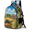 WECECE Zaino Scolastico Lion Print per Bambini 8 Anni Borsa Scolastica Animal Lion Bambine Elementare Cartella Grande Capiente, School Bag per Rientro a Scuola Viaggio e Gita