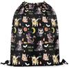 EDPXKL Borsa da palestra con coulisse a tema Halloween, con cane, gatto e pipistrelli, borsa con coulisse per bambini e adulti, zaino con coulisse per uomo, donna e bambini, sacca sportiva, per scuola e atti