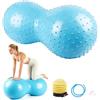 LOMUG Palla da yoga, 90 x 45 cm, palla da ginnastica, pilates, yoga, arachidi, palla con pompa ad aria, palla da seduta e palla da fitness, palla a forma di arachidi per bambini, massaggio