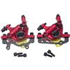OAUWYUBA Pinza Freno a Disco Meccanico HB100 Kit Pinza Freno a 2 Pistoni Bicicletta idraulica MTB Anteriore Posteriore per Bicicletta(Red 1 Pair)