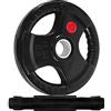 Signature Fitness Olympic - Piastra in ghisa da 5,1 cm, per allenamento di forza e sollevamento pesi, stile rivestito in gomma, coppia da 11,3 kg