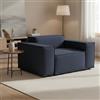 Talamo Italia - Poltrona Cristiana, Poltrona da salotto, 100% Made in Italy, Poltroncina relax in tessuto imbottito, Cm 160x95h70, Blu