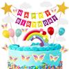 BillyBath Toppers per Torta, 23 Pezzi Happy Birthday Topper Cupcake per Bambini, Decorazioni Torta Compleanno, Torta Topper Decorazione Cake Topper Simpatico Arcobaleno Per Ragazzi Ragazze Compleanno