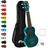 TIGER 2501-BL Ukulele Soprano con Custodia, Plettro in Feltro e Corde di Ricambio, Colore Blu Ceruleo