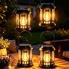 Yowin 4 Pezzi Lanterne Solari da Esterno, Lanterna Solare da Esterno con Lampadina LED, Lampada Solare da Appendere Impermeabile Lampade da Tavolo per Arredo Terrazzo Balconi Decorazioni - Nero