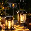 Yowin 2 Pezzi Lanterne Solari da Esterno, Lanterna Solare da Esterno con Lampadina LED, Lampada Solare da Appendere Impermeabile Lampade da Tavolo per Arredo Terrazzo Balconi Decorazioni - Nero