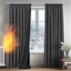 Deconovo Tende per Interni Oscuranti 100% con Retro Nero Completo, Tende Termiche Isolanti con Fettuccia per Camera da Letto e Soggiorno Moderne, 2 Pannelli, 140x220 cm, Grigio Scuro