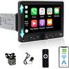 Alondy Autoradio 1 Din con Schermo (7) Compatibile con [Wireless] Apple CarPlay Android Auto Bluetooth AM/FM/RDS Radio USB (Type-C carica rapida 3A) AUX SD telecamera di backup