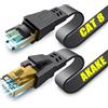 Akake Cavo Ethernet Cat 8, cavo di rete Internet piatto ad alta velocità da 12M, professionale, 2000 Mhz 40 Gbps con connettore RJ45 placcato in oro, schermato a parete, per interni ed esterni, Nero