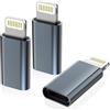 Vecbmn 3 Pezzi Adattatore USB C a Lightning, Adattatore Lightning USB C per iPhone 14 Pro 13 12 11 X XR XS, iPad Pro, Supporta Ricarica e Sincronizzazione Dati, Non adatto per OTG/Audio