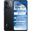 realme Note 70T Smartphone 4+256GB Batteria Grande Capacità 6000mAh Protezione ArmorShell, Next AI, Standard IP54, Schermo HD 6,75 Pollici 90 Hz, Ossidiana Nera, Senza Caricatore