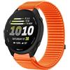 GIOPUEY Cinturini Compatibile con Garmin Forerunner 170, Nylon Traspirante Sport Loop Cinturino in Morbido Nylon Intrecciato Strap Band - Orange