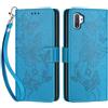 SIENIANLINE Cover per Samsung Galaxy Note 10 Plus PU Pelle Custodia Flip Blu