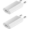 WERYUY Caricatore Usb Rapido,2 pezzi Adattatore USB da Viaggio Caricabatterie USB da Muro Universale Adattatore USB Compatibile con i-Phone Samsung Pixel Nexus Huawei Xiaomi HTC Sony iOS Android Bianco