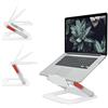 Leitz Supporto per Laptop Multi-Angolo Regolabile in Altezza e in Angolazione in 6 Posizioni, Realizzato per l'63% con Plastica Riciclata e Riciclabile al 100%, Gamma Ergo, Bianco, 64240001