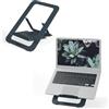 Leitz Supporto per Laptop in Alluminio, Design SlimLift, 5 Combinazioni di Altezza e Angolazione Preimpostate, per Laptop/Tablet da 10'' - 17'', Gamma Ergo, Grigio Scuro, 63460089