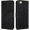 Bravoday Cover per iPhone SE 2016 / iPhone 5s / iPhone 5, Flip Custodia in Pelle PU con Slot per Schede, Portafoglio Custodia per iPhone SE 2016 / iPhone 5s / iPhone 5, Nero