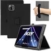 MEMELOKA Custodia per Acer Iconia Tab A11 A11-11-A921 11 Pollici, Leggera e Sottile Custodia in Pelle PU con Cinturino da Polso, Morbido Cover con Funzione di Supporto, Nero