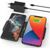 JoyGeek 2 IN 1 Caricatore Wireless, Stazione di Ricarica Induttiva da 15W per iPhone 16/15/14/13/12/11/XR/X/8, Wireless Charger Rapida Veloce per Galaxy S25/S24/S23