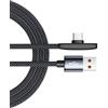 CAZSTYK Cavo da USB a USB C da 100 W in nylon intrecciato a gomito a 90 gradi Cavo dati di ricarica rapida per cavo di ricarica da viaggio a filo rapido di tipo C