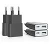 SCHITEC Caricabatterie USB 5 W Slim spina di ricarica alimentatore di rete 5V 1A 2 porte USB C+A,adattatore di alimentazione per iPhone, lettore eBook, Xperia, MP3 ((Thickness 1.45cm/4packs))