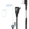 TechSide Microfono Auricolare Pneumatico Trasparente a 2 pin Midland | Per Radio ricetrasmittenti | Compatibile con G7 pro G8 G9 pro M24 M24 plus M48 M99 G6 XT G7 XTR | Vigilanza Sicurezza SoftAir