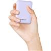 YOBON Mini power bank a ricarica rapida da 10000 mAh, ingresso e uscita USB C, caricabatterie portatile compatibile con iPhone, smartphone, tablet e altro (viola)