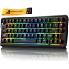 MAMBASNAKE ATTACK SHARK X68 HE 8000Hz Tastiera a scatto rapido, precisione RT 0,01 mm, cablata con interruttore magnetico, azionamento regolabile, trigger rapido, rubinetto a scatto, illuminazione RGB per