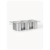Westwing Collection Tavolino da salotto con piano in vetro Jouri - Argento