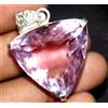 Gravity Gems Naturale 120 KT Rosa Topazio Cubico Certificato Gemma 925 Solid Pendente Argento
