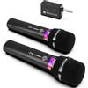 ECHOMUSSY MICROFONO WIRELESS RICARICABILE DOPPIO CON CHIP CONNESSIONE PER AUDIO PROFESSION