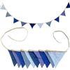 SUBTAVIK 10 pezzi di bandierine, bandierine in tessuto per la cameretta dei bambini, bandierine rosa da 3,15 m, tessuto per giardino, festa nuziale, decorazione per la camera da letto dei bambini (blu)