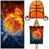 GVMJHYK Telo da Spiaggia Dei Pallacanestro 2pcs Telo Mare Microfibra | Asciugamano Stampa a Tema di Pallacanestro, Teli da Mare per Piscina, Spiaggia, Campeggio, Picnic-Modello di calcio d'acqua
