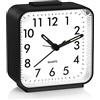 OQIMAX Sveglia da Comodino Analogica, Sveglia da Comodino Silenziosa, Orologio da Comodino, Nero