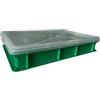 COSE DA CASA Cassetta verde Porta Impasti con coperchio trasparente pizza focaccia pane 60x40x10 Sovrapponibile HDPE Idonea al Contatto Alimentare per Anticontaminazione glutine lattosio allergie