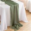 CHUQING Runner da Tavolo Chiffon Decorativa Runner Tavola Verde Salvia