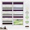 HOMEDEMO Tende a rullo per interni Doppio Strato Senza Foratura, 40x120cm, (Tessuto 40cm), Bianco-Antracite-Viola, tenda a rullo oscurante, veneziane da interno Giorno e Notte, per Porte e Finestre