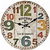 Plancholo Orologio da parete vintage rustico 35,6 cm, rotondo e silenzioso, funzionamento a batteria, al quarzo senza ticchettio, stile rustico rustico (numeri di colori da 35,6 cm)