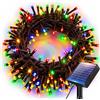 bitjam 6M 60 LED Catena Luminosa Esterno Solare, IP65 Impermeabile Luci Solari Esterno, 8 Modalità Lucine Natale Esterne Energia Solari Decorazioni per Giardino Albero Halloween, Multicolore