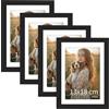 Anhow Set di 4 Cornici 13x18 cm (5 x 7 Pollici), Cornice Foto 13x18cm con Passepartout per Foto 10x15 cm Cornici Portafoto per la Decorazione - Nero / 13x18 cm (5 x 7 Pollici)