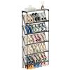 NUODWELL Scarpiera stretta a 6 ripiani, con telaio in metallo, scaffale verticale per scarpe, salvaspazio, per ingresso, armadio, corridoio, guardaroba (nero, 64 cm di lunghezza, 6 ripiani)